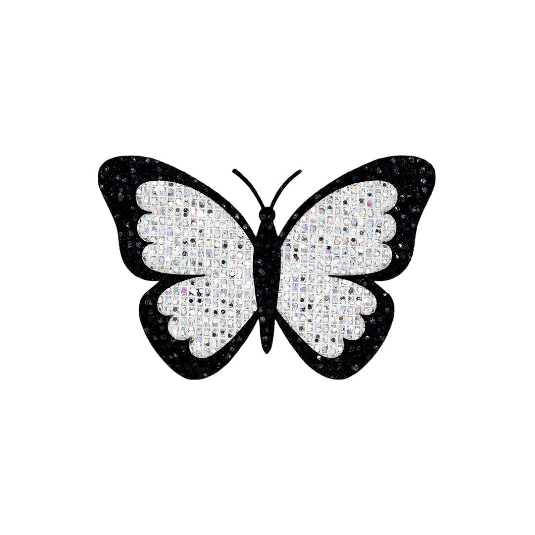 5 Unidades Parche Mariposa Plateada Pequeña Microlentejuelas Sin Borde BY DELUXE Chile