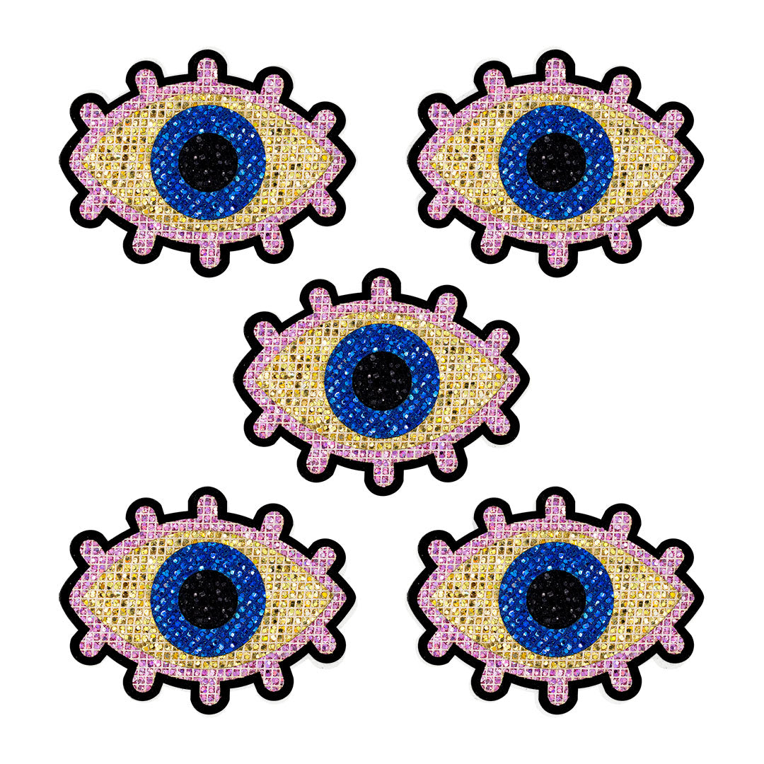 5 Unidades Parche Ojo Turco Dorado Rosado Pequeño Microlentejuelas BY DELUXE Chile