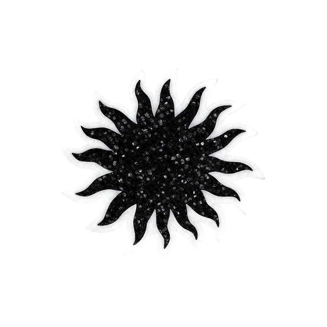 5 Unidades Parche Sol Negro Pequeño Microlentejuelas BY DELUXE Chile