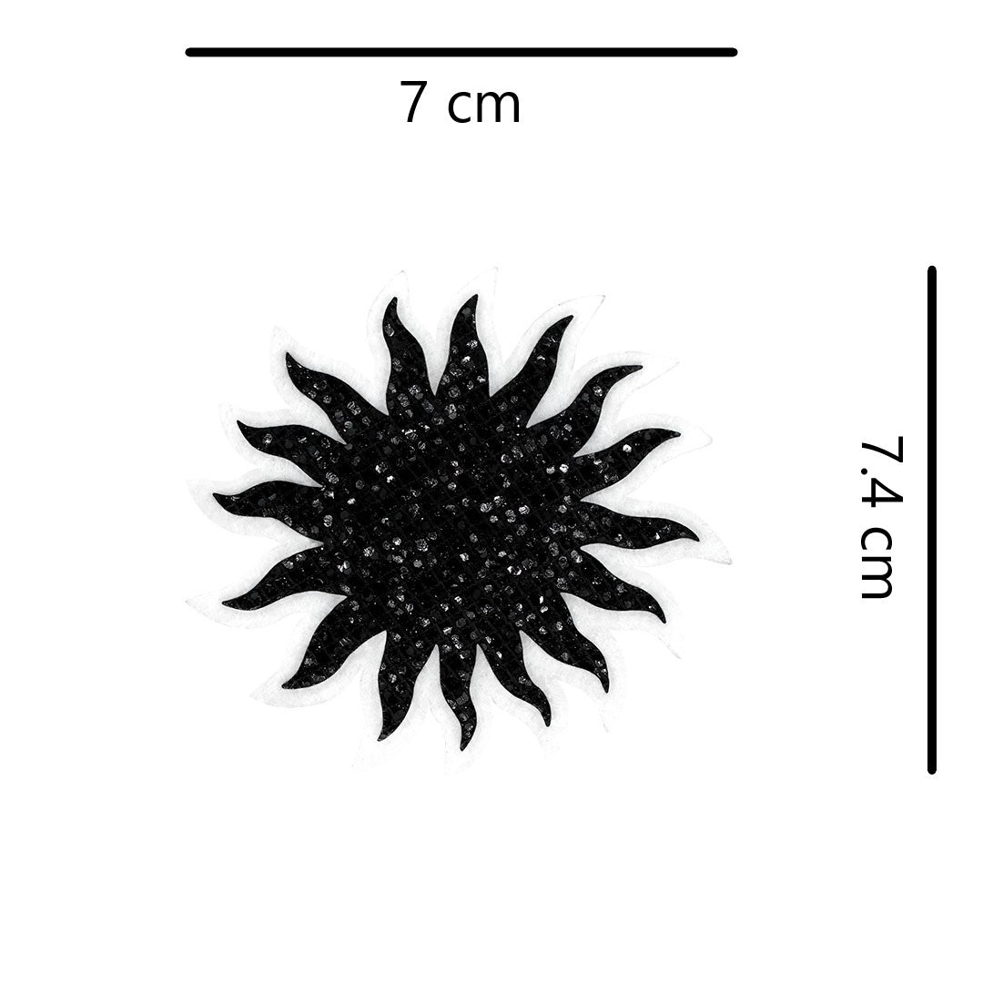 5 Unidades Parche Sol Negro Pequeño Microlentejuelas BY DELUXE Chile