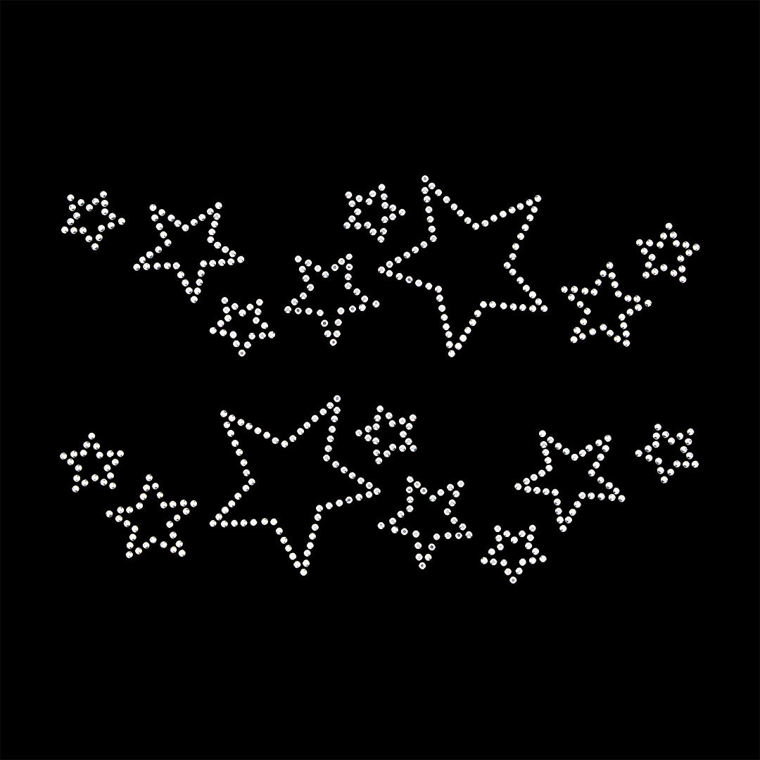 Plantilla 2 Unidades Aplique Juego de Estrellas Strass