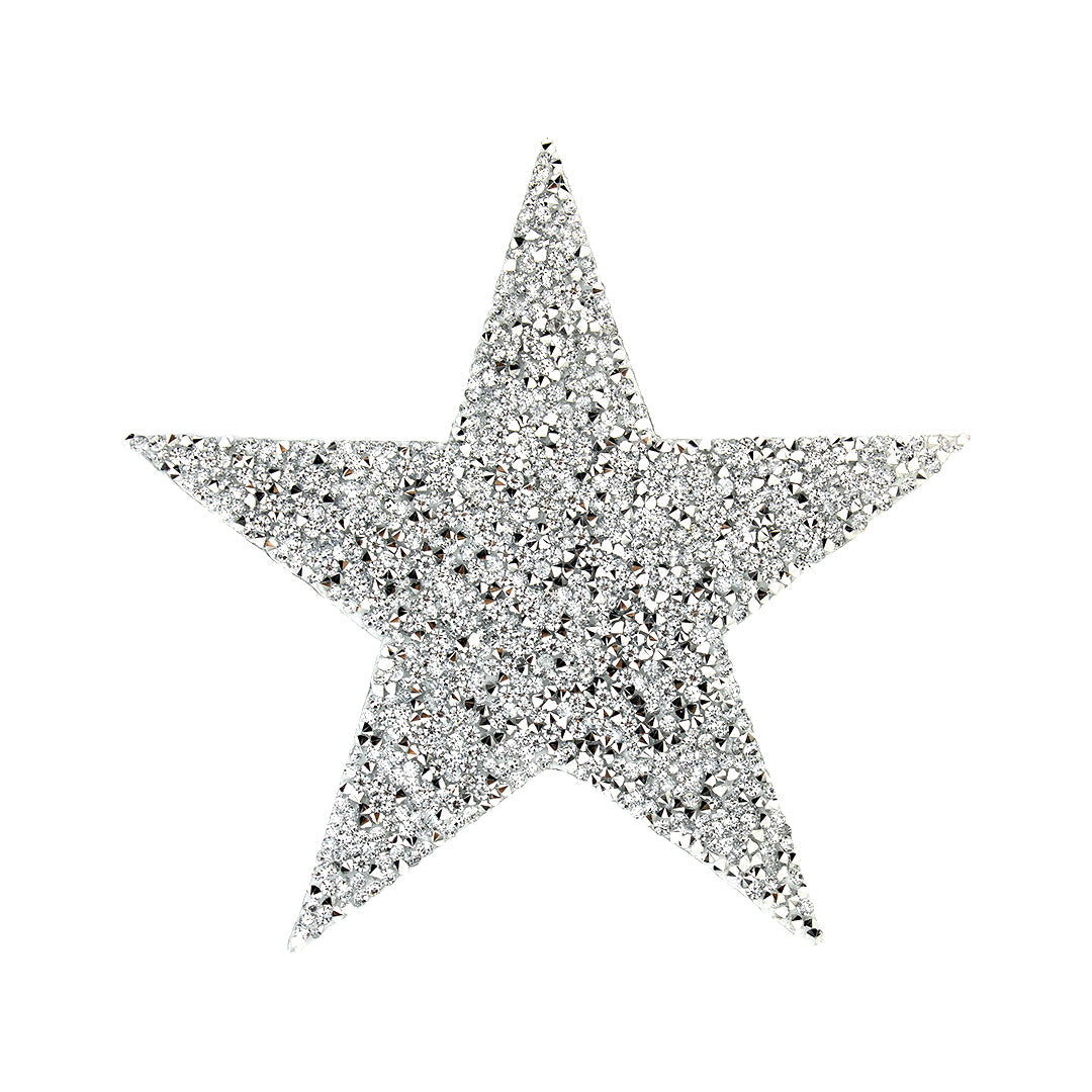 Decoración Estrella Plateada Mediana Cristales BY DELUXE Chile