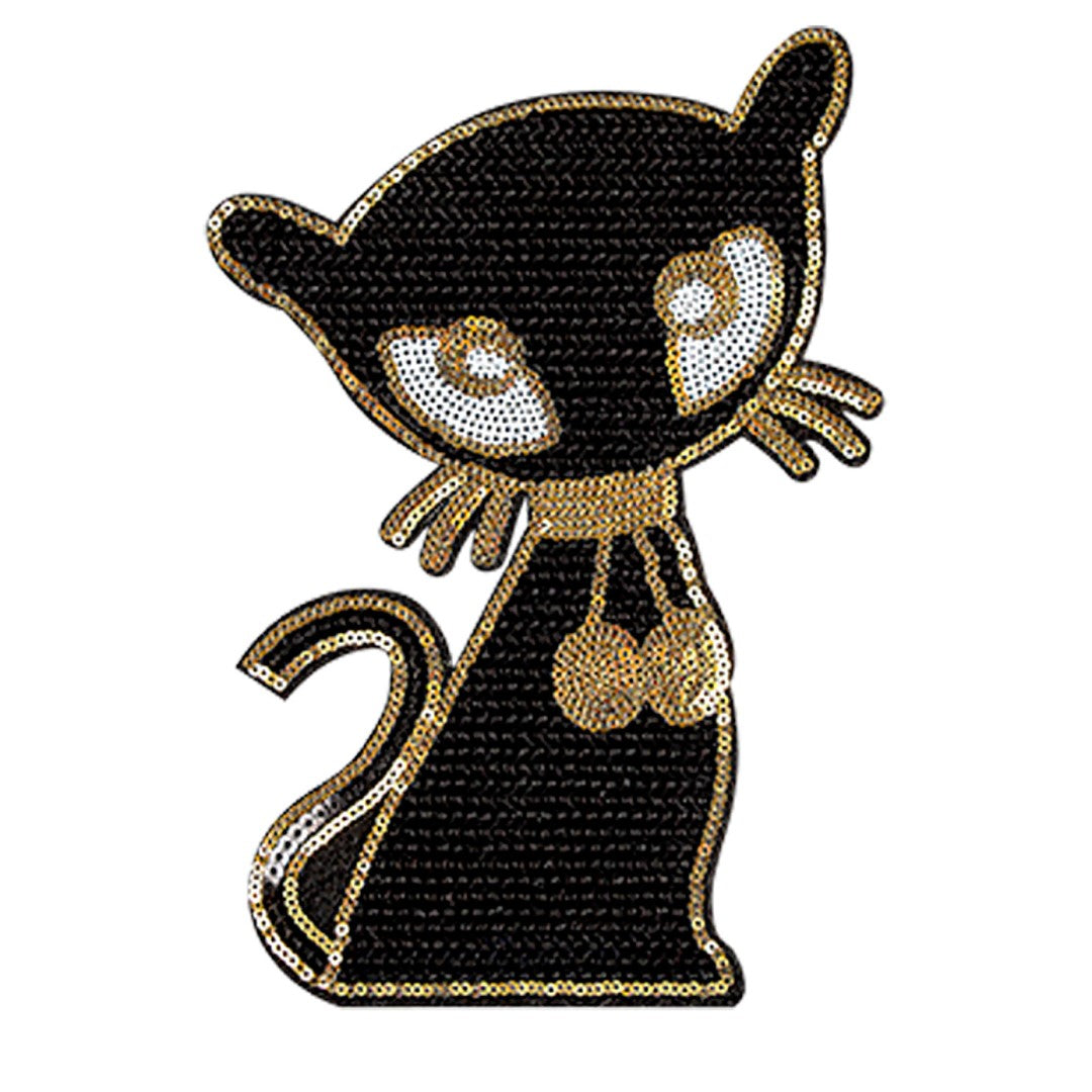 Parche Gata Negra Lentejuelas BY DELUXE Chile