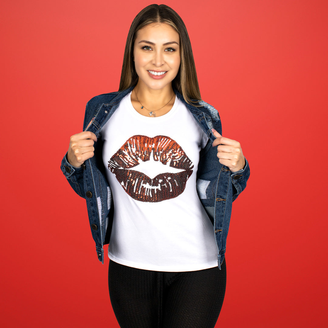 Parche Labios Cobre Lentejuelas BY DELUXE Chile