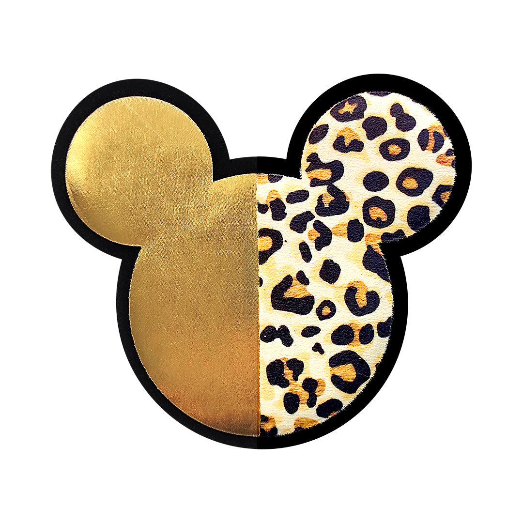 Parche Mouse Dorado Animal Print Felpa BY DELUXE Chile