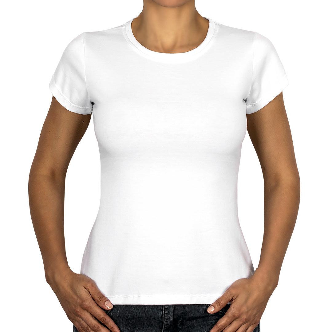 Polera Algodón Blanca Manga Corta Cuello Redondo BY DELUXE Chile