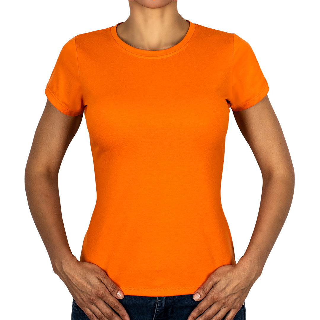 Polera Algodón Naranja Manga Corta Cuello Redondo BY DELUXE Chile