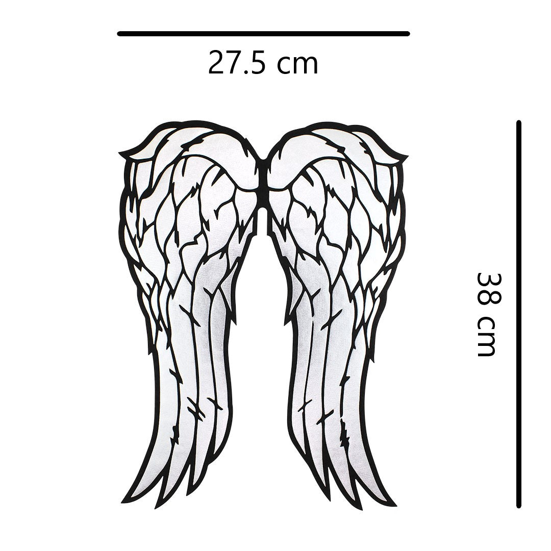 Parche Alas Daryl Plateadas Brillante 3D BY DELUXE Chile