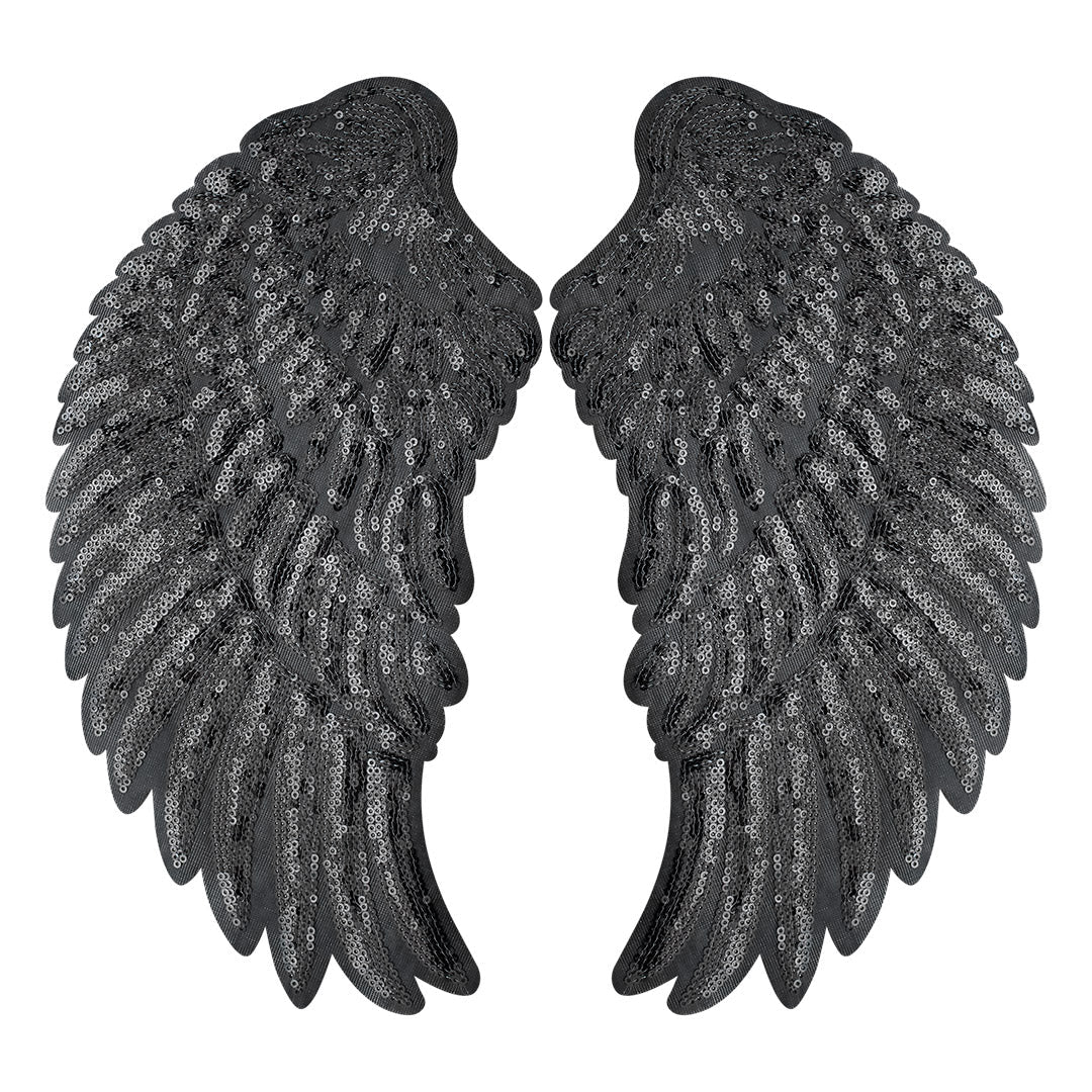 Parche Alas Negras Extra Grandes Lentejuelas BY DELUXE Chile
