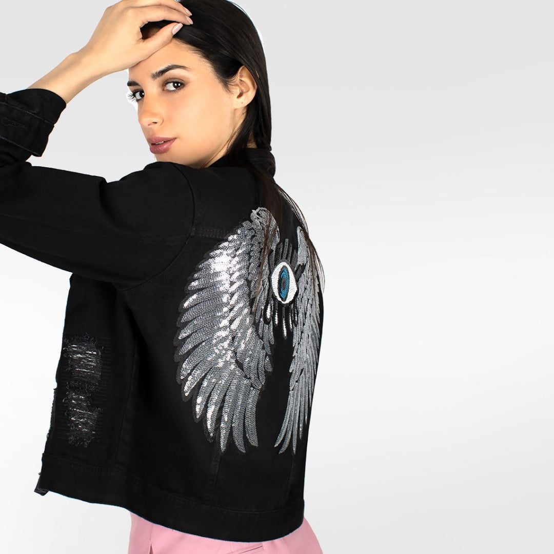 Parche Alas Plateadas Extra Grandes Lentejuelas BY DELUXE Chile