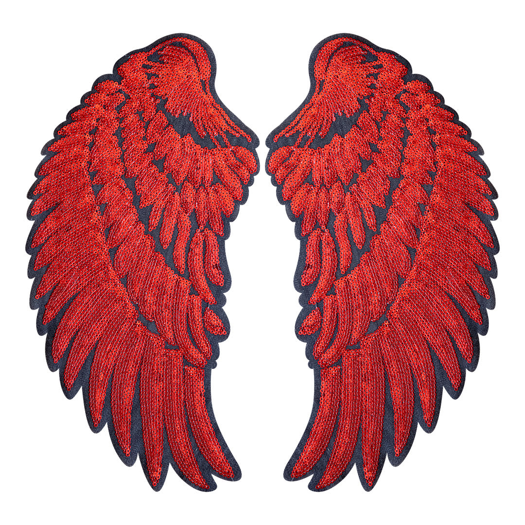 Parche Alas Rojas Grandes Lentejuelas BY DELUXE Chile