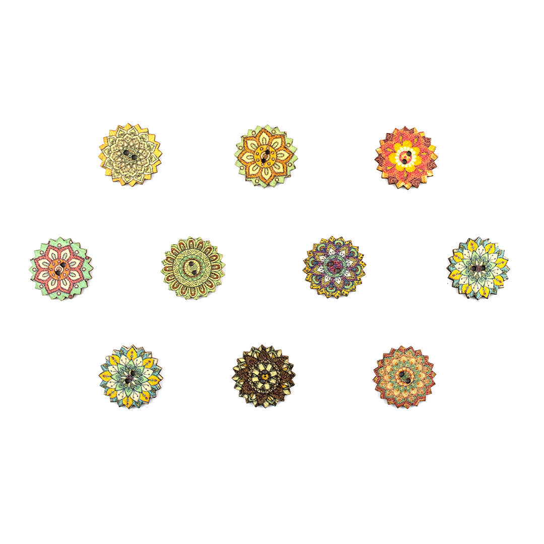 10 Unidades Botones Vintage Estrella Madera BY DELUXE Chile