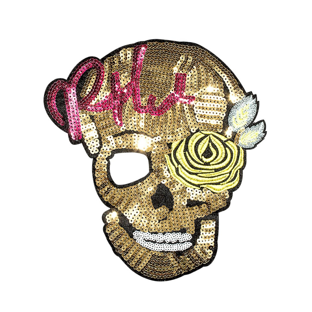 Parche Catrina Dorada Grande Lentejuelas BY DELUXE Chile