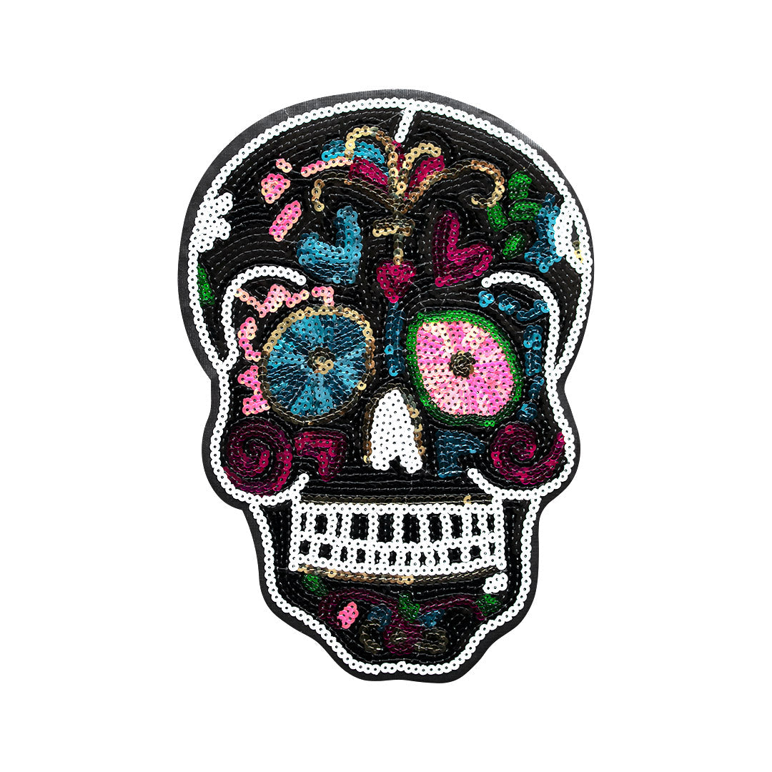 Parche Catrina Negra Grande Lentejuelas BY DELUXE Chile