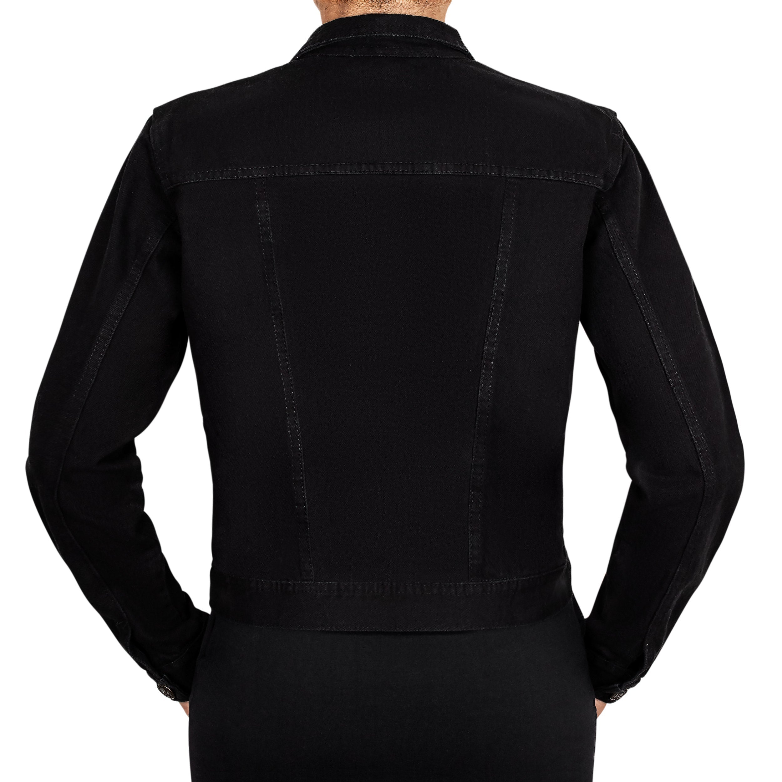 Chaqueta Denim Algodón Negra Destroyed Bordada BY DELUXE Chile