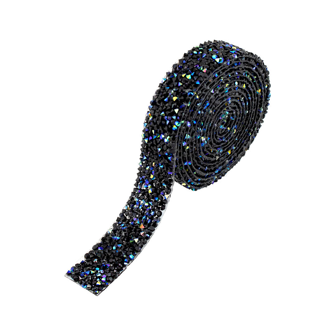 Decoración Cinta Negra Tornasol Cristales BY DELUXE Chile