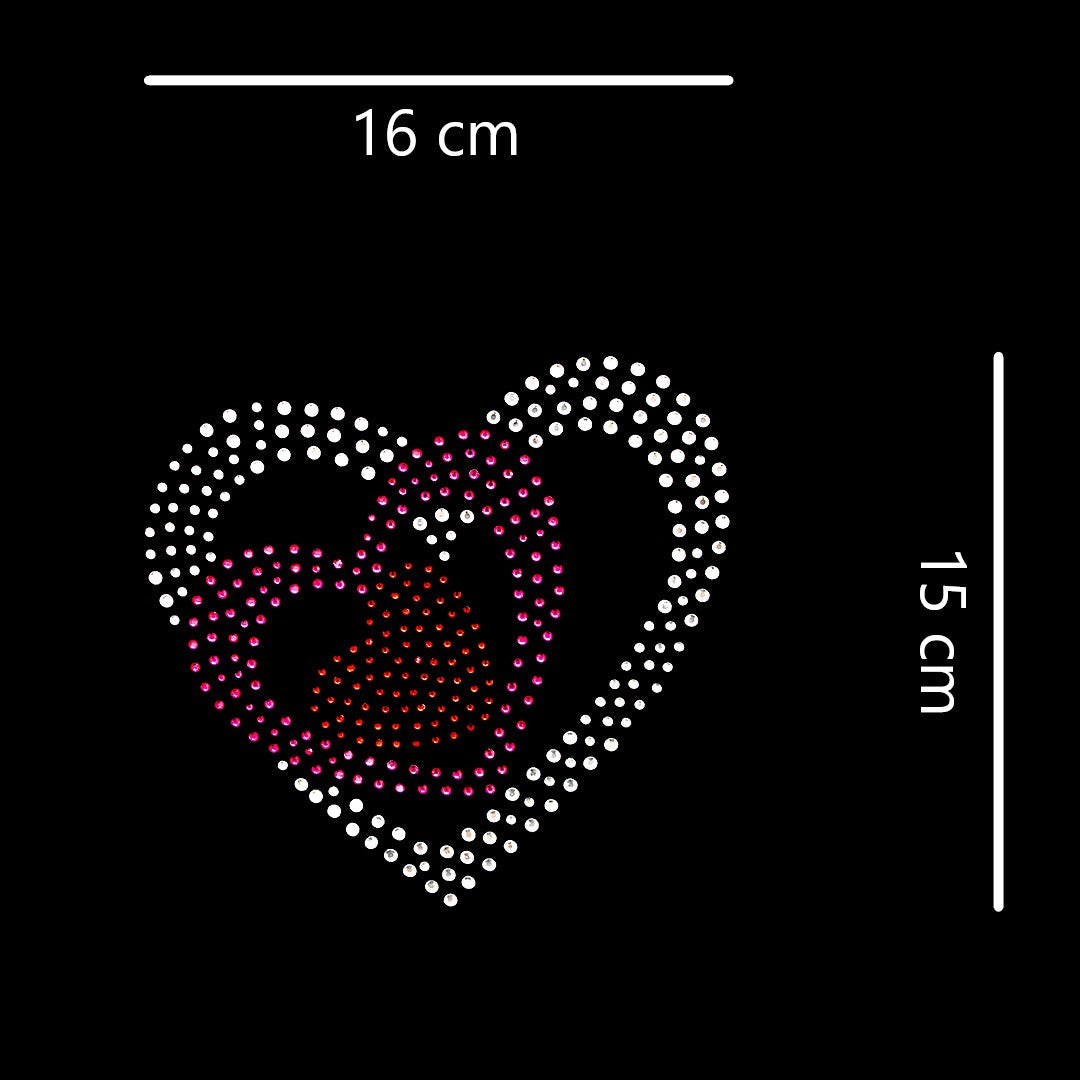 Aplique Corazones Colores Strass BY DELUXE Chile