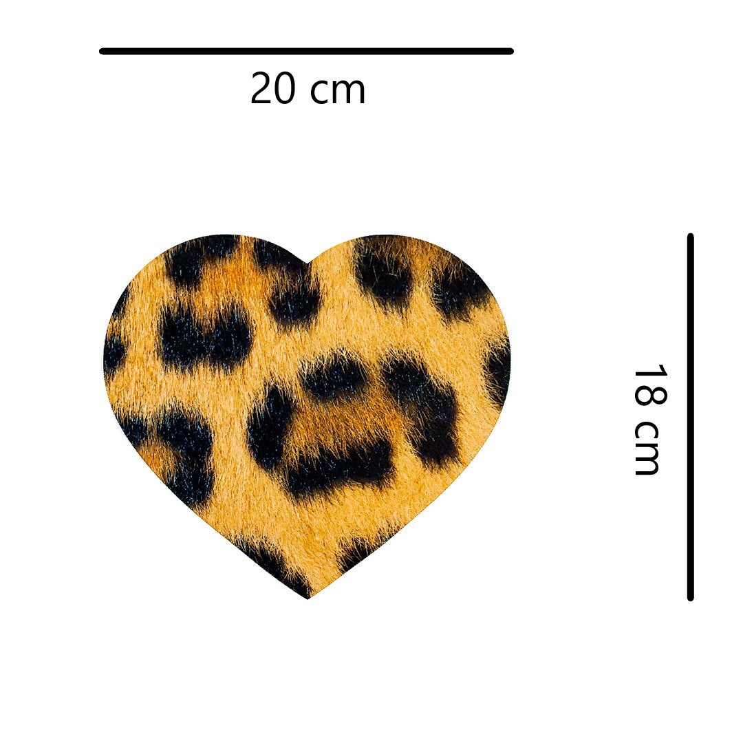 Parche Corazón Animal Print Felpa BY DELUXE Chile