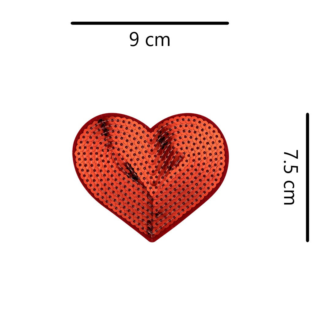 5 Unidades Parche Corazón Rojo Pequeño Lentejuelas BY DELUXE Chile