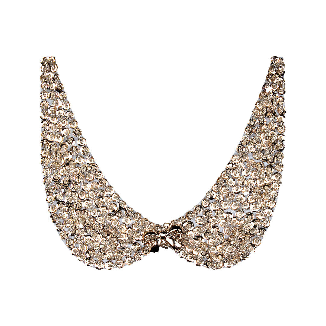 Cuello Lentejuelas Doradas Moño BY DELUXE Chile