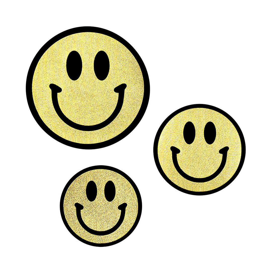 5 Unidades Parche Emoji Sonriente Dorado BY DELUXE Chile
