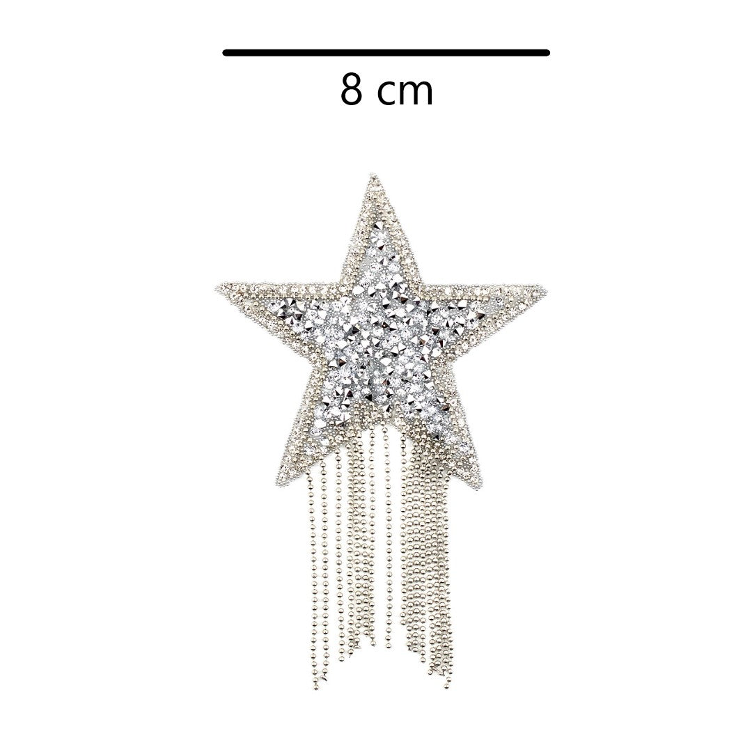 Decoración Estrella Plateada Brillantes Cadenas BY DELUXE Chile