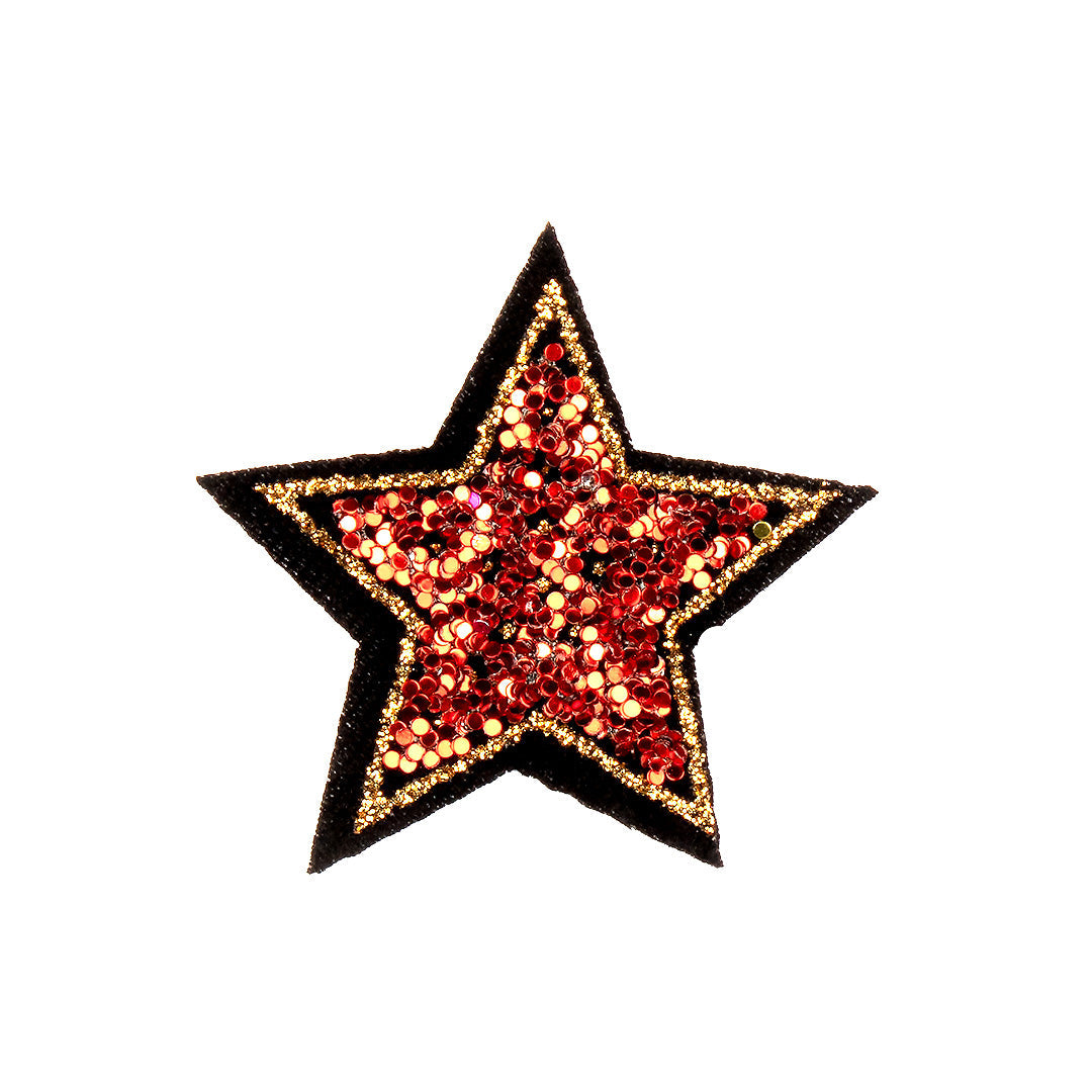 10 Unidades Parche Estrella Roja Brillante BY DELUXE Chile