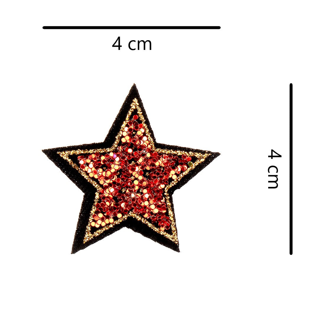10 Unidades Parche Estrella Roja Brillante BY DELUXE Chile