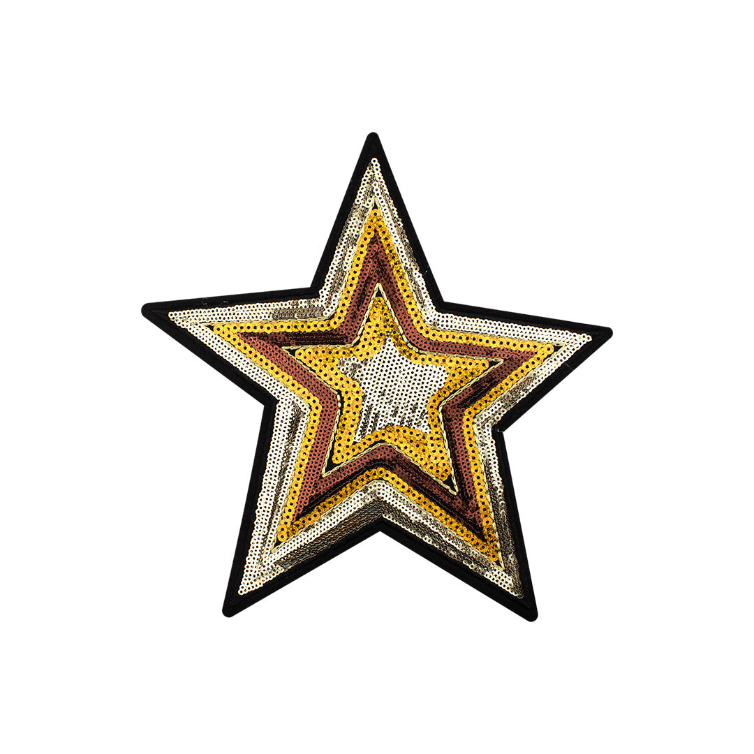 Parche Estrella Grande Dorada Tornasol Lentejuelas BY DELUXE Chile