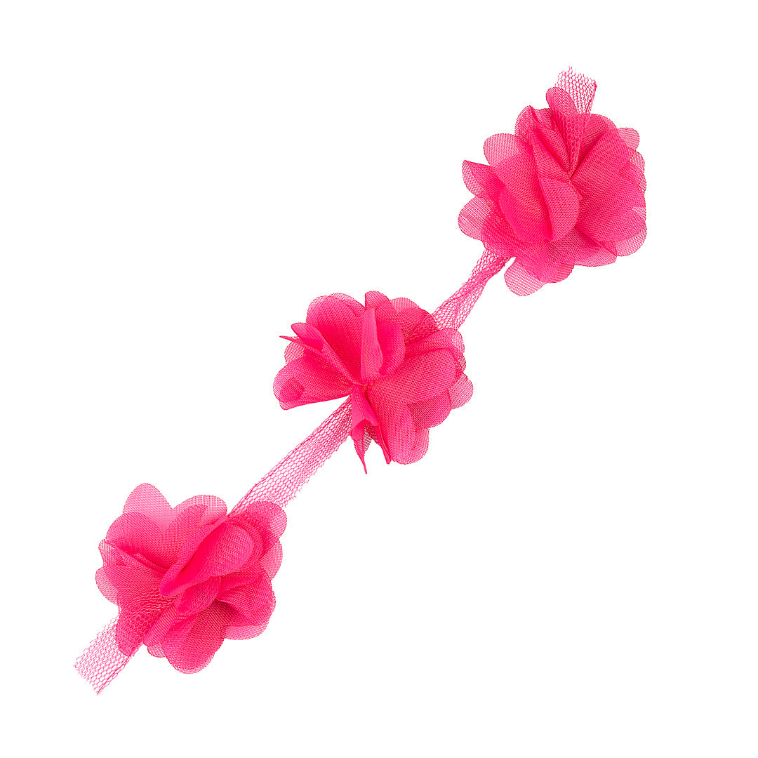 10 Unidades de Flores 3D Fucsia Tela BY DELUXE Chile