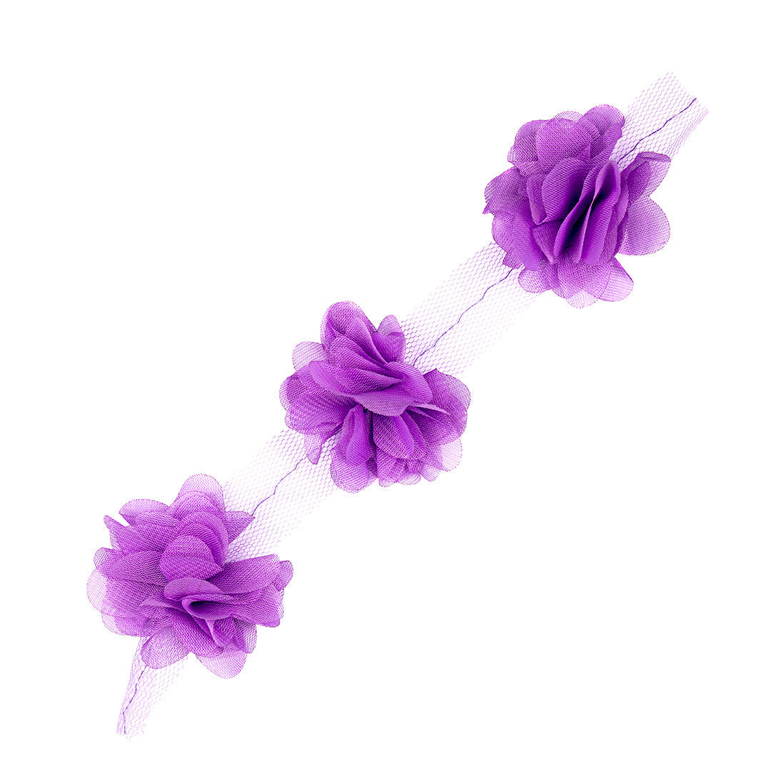 10 Unidades de Flores 3D Moradas Tela BY DELUXE Chile