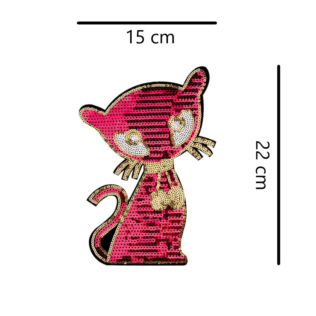 Parche Gata Fucsia Lentejuelas BY DELUXE Chile