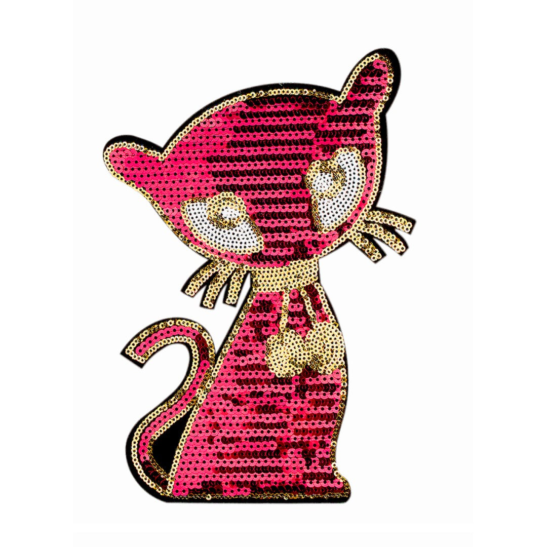 Parche Gata Fucsia Lentejuelas BY DELUXE Chile