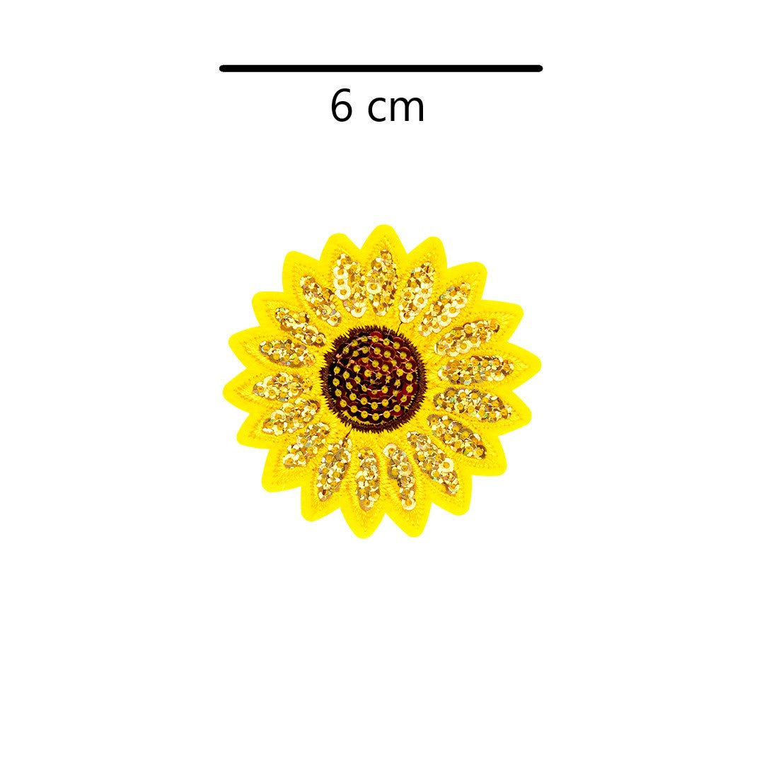 5 Unidades Parche Girasol Pequeño Lentejuelas BY DELUXE Chile