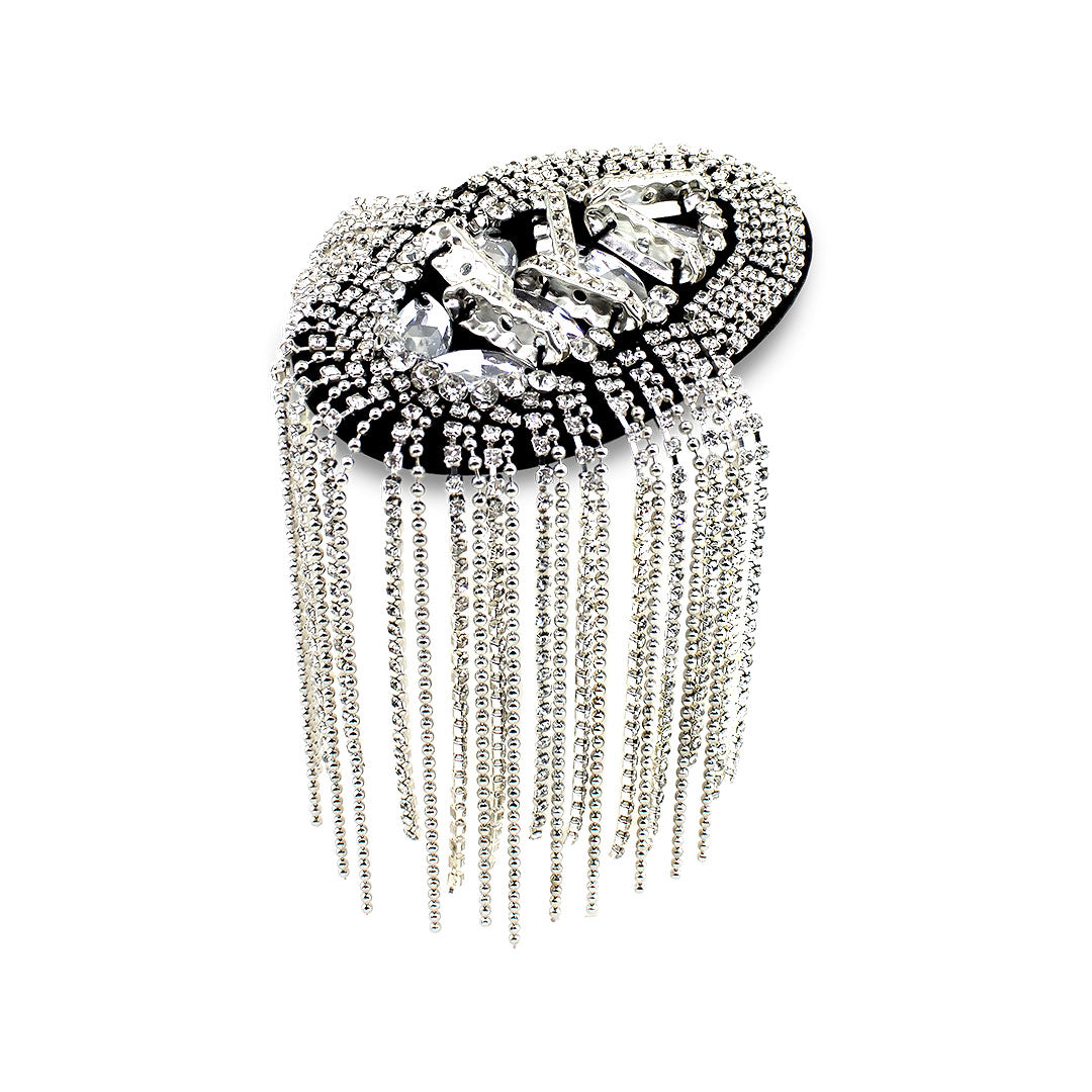 Charretera Piedras Brillantes Cadenas Plateada BY DELUXE Chile