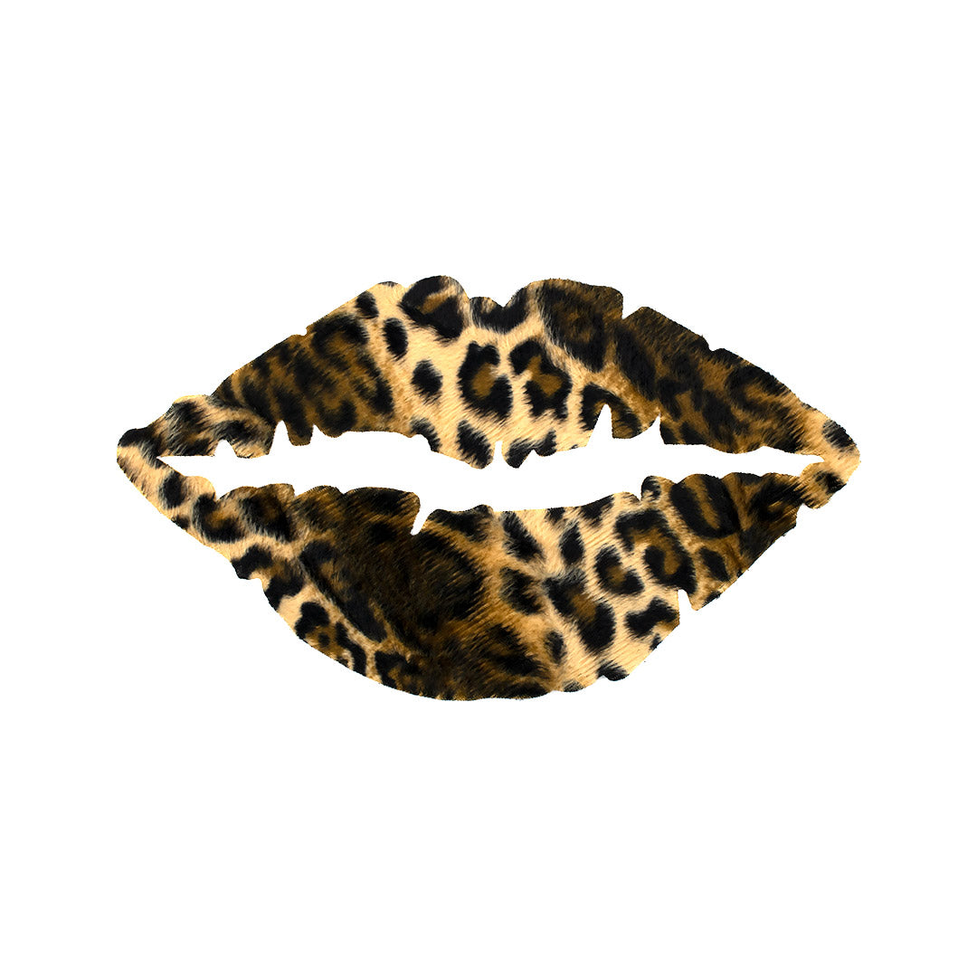 Parche Labios Animal Print Felpa Oscura BY DELUXE Chile