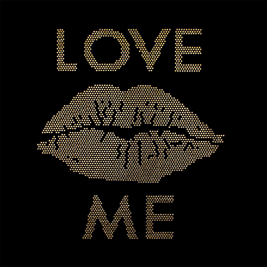 Aplique Love Me Dorado Strass BY DELUXE Chile