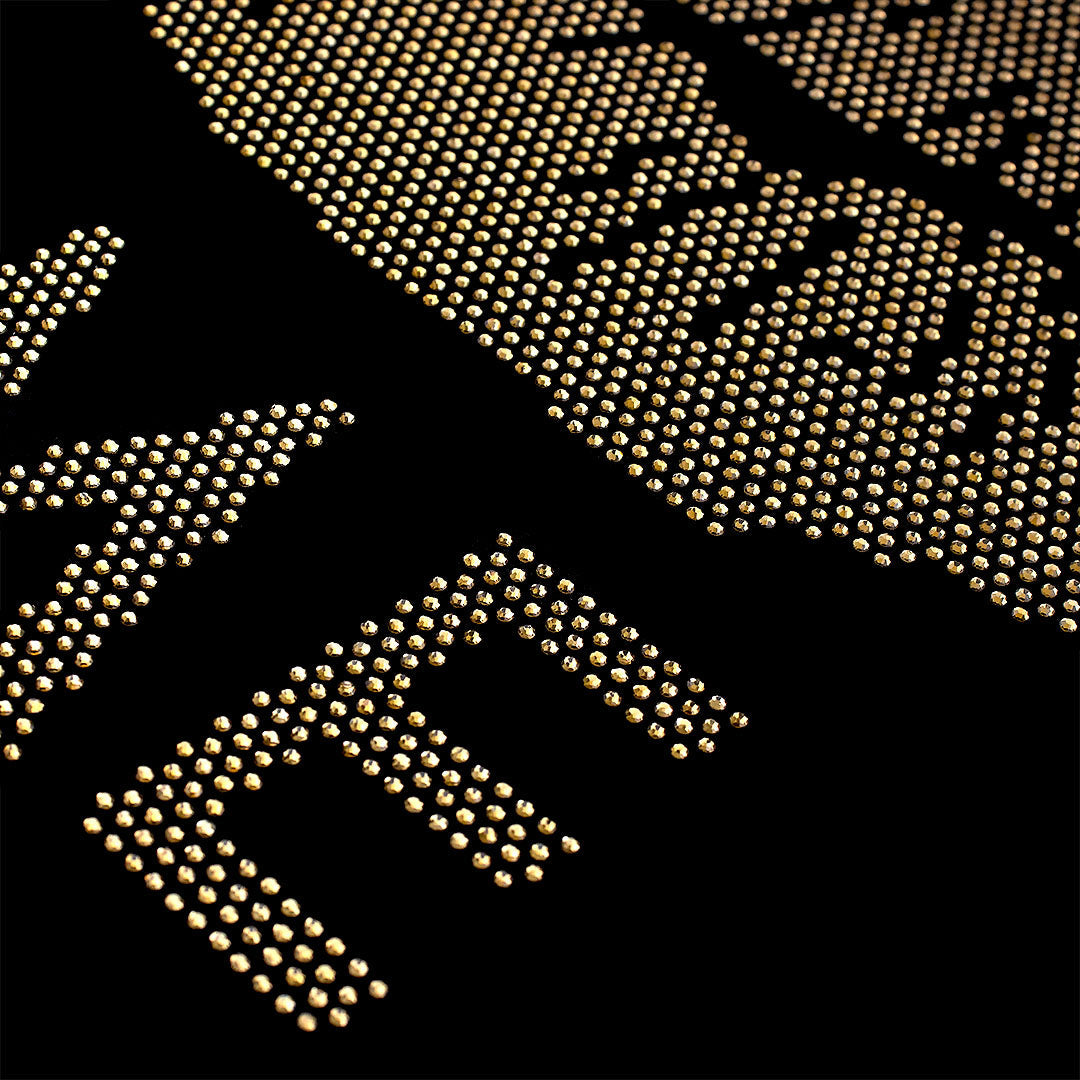 Aplique Love Me Dorado Strass BY DELUXE Chile