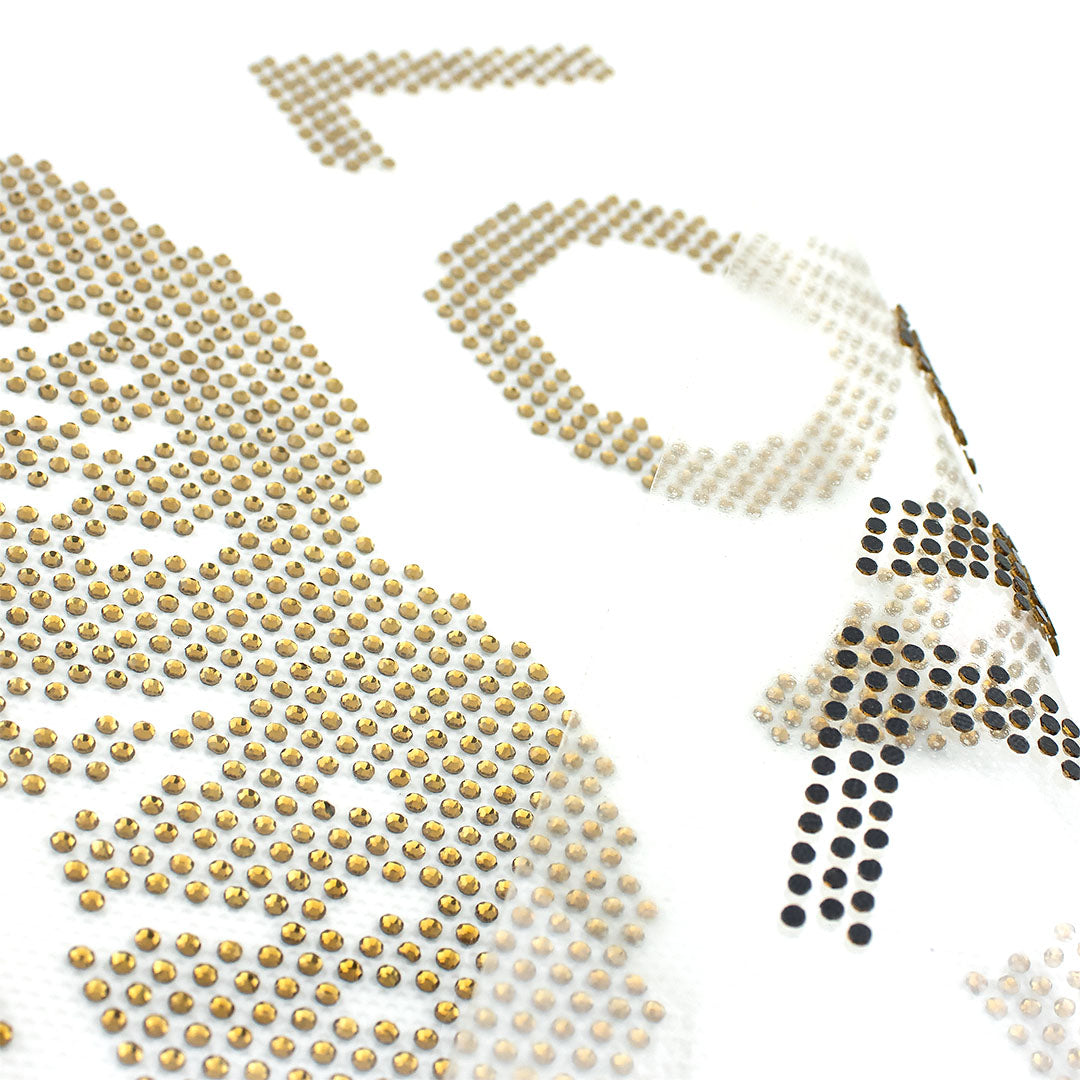 Aplique Love Me Dorado Strass BY DELUXE Chile