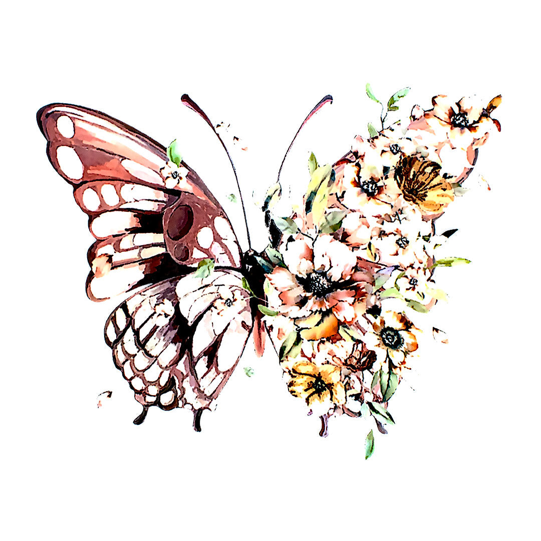Aplique en Vinilo Mariposa Flores BY DELUXE Chile