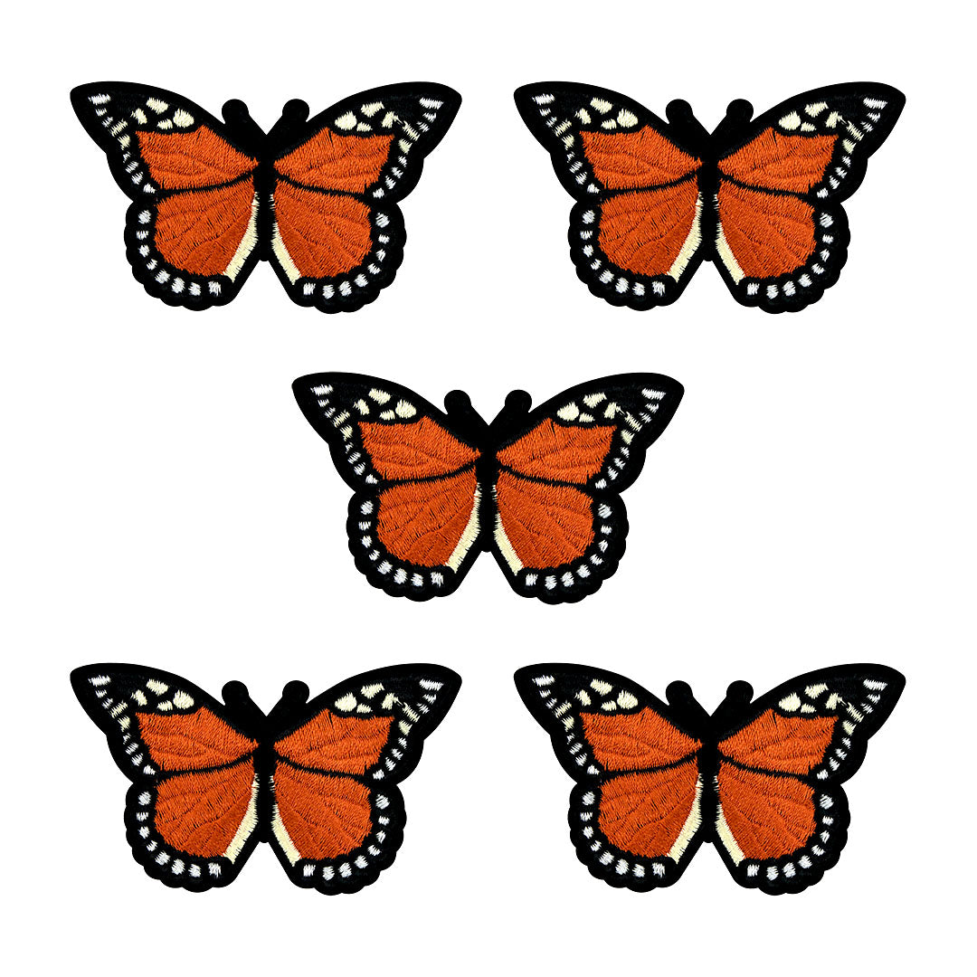 5 Unidades Decoración Mariposa Naranja Bordada BY DELUXE Chile