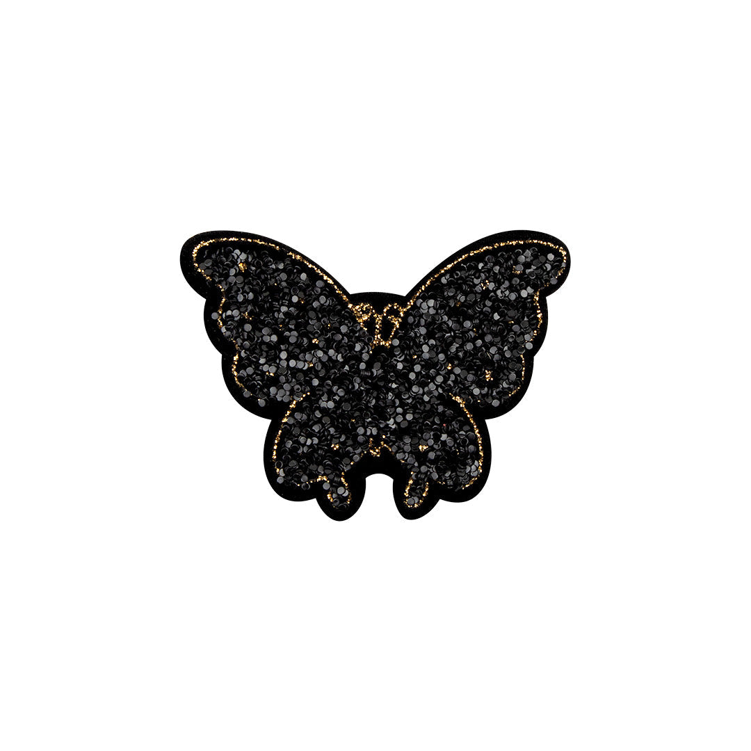 5 Unidades Parche Mariposa Negra Brillante BY DELUXE Chile