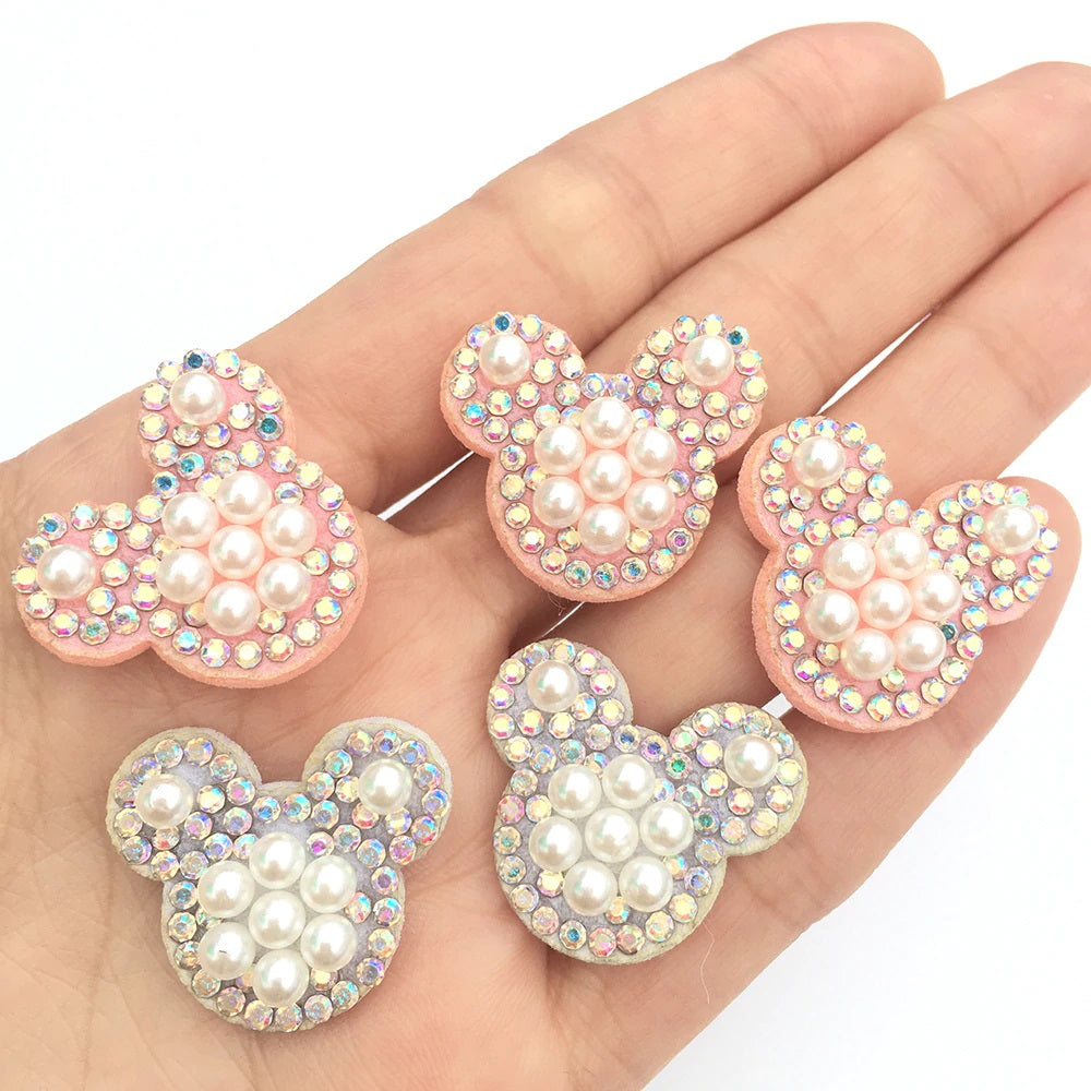 20 Unidades Decoración Mouse Blanco Perlas Brillantes BY DELUXE Chile