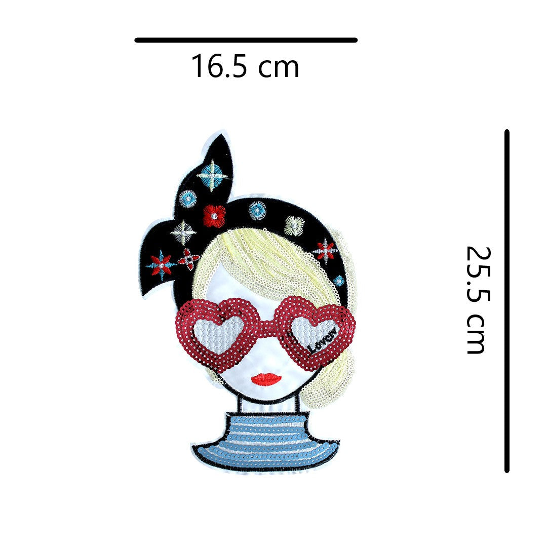 Parche Mujer Lentes Corazones Lentejuelas BY DELUXE Chile