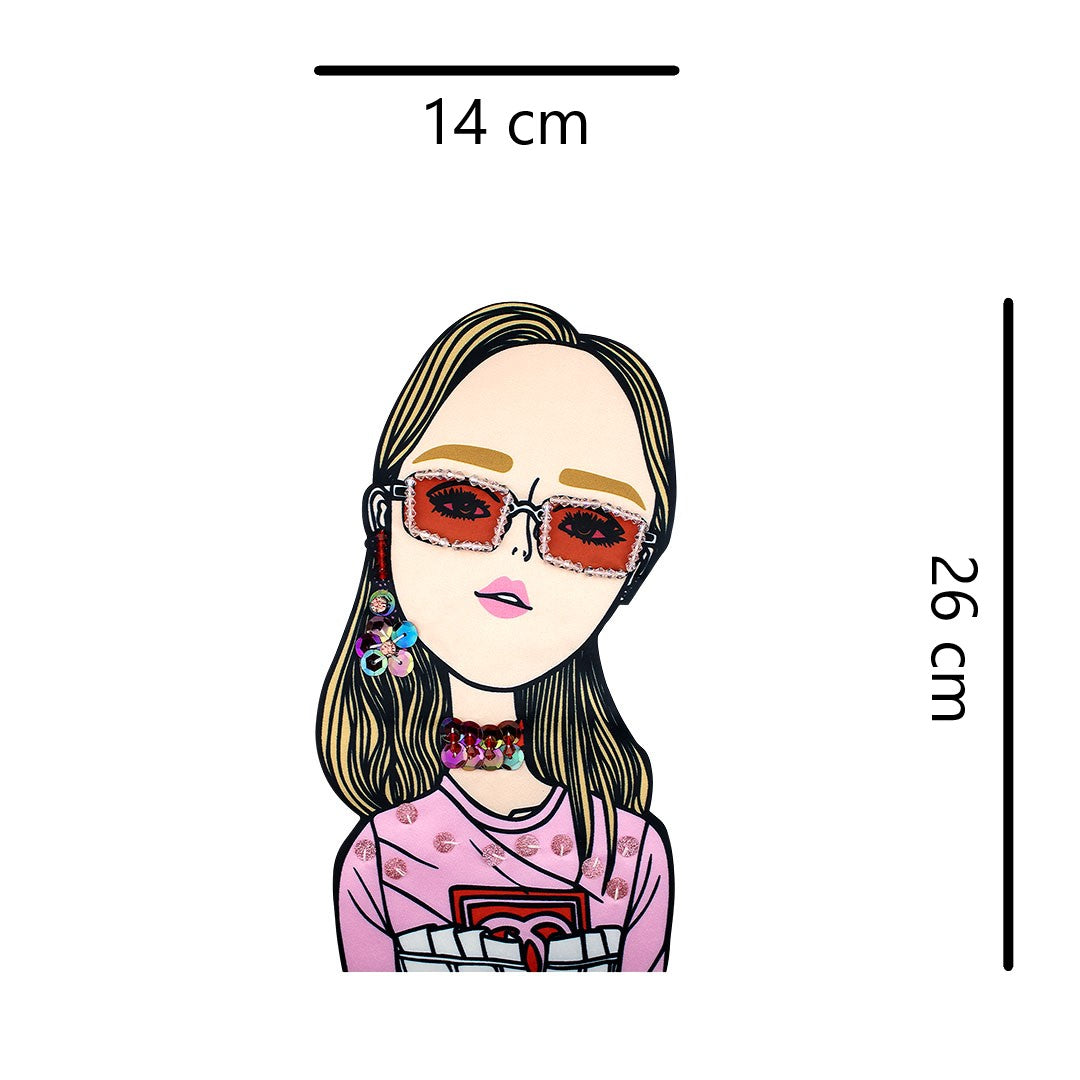 Aplique Mujer Lentes Cuadrados BY DELUXE Chile