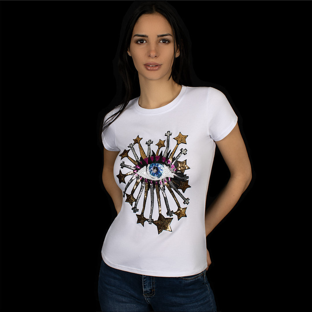 Parche Ojo Turco Estrellas Lentejuelas BY DELUXE Chile