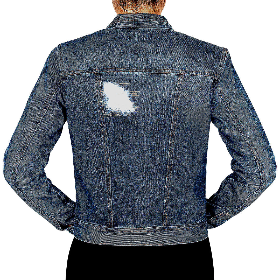 Chaqueta Denim Algodón Oxford Destroyed Bordada BY DELUXE Chile