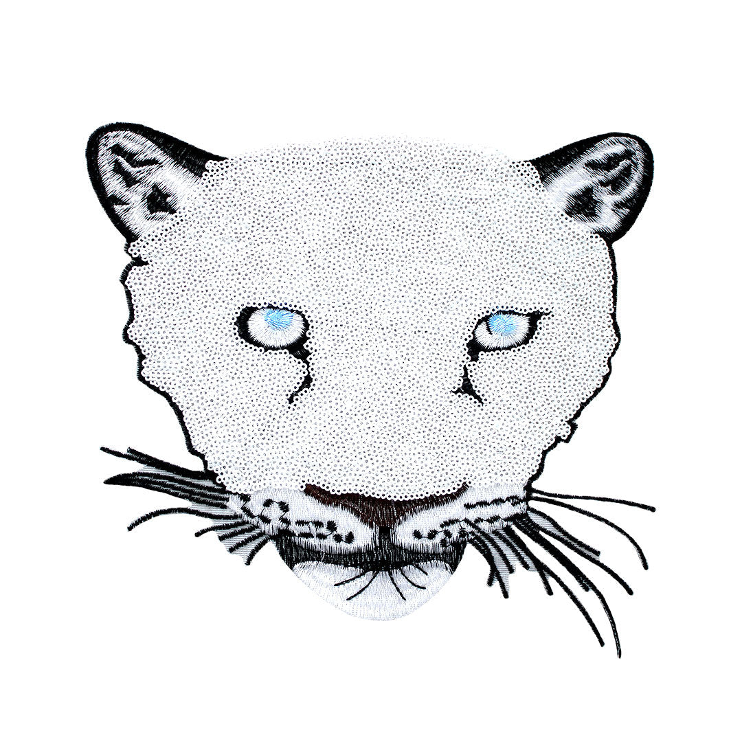 Parche Pantera Blanca Lentejuelas BY DELUXE Chile