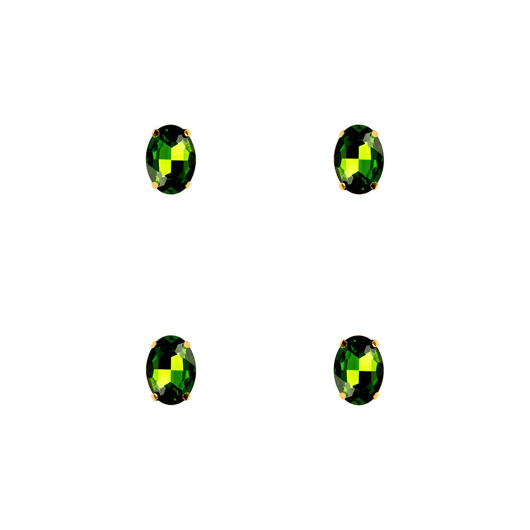 10 Unidades Piedra Brillante de Cristal Verde BY DELUXE Chile