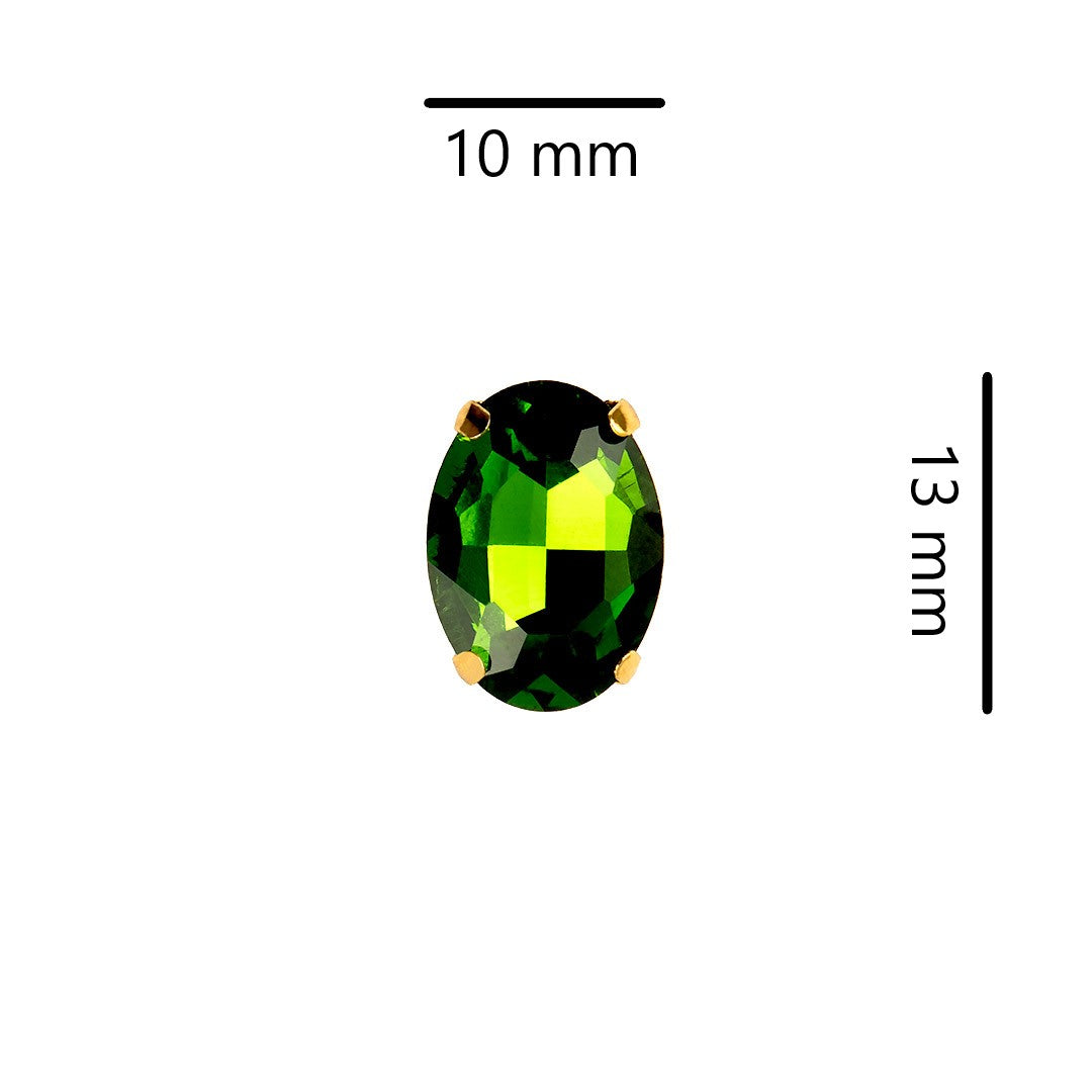 10 Unidades Piedra Brillante de Cristal Verde BY DELUXE Chile